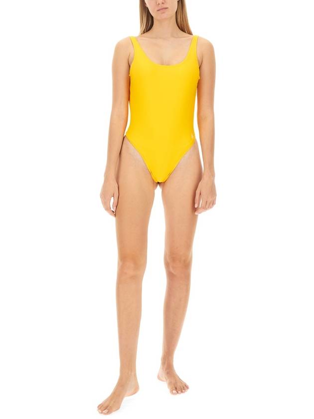 Carla Scoop Neck One-Piece Swimsuit Yellow - SPORTY & RICH - BALAAN 3