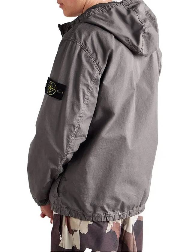 Cotton Twill Stretch Hooded Jacket Dove Grey - STONE ISLAND - BALAAN 5