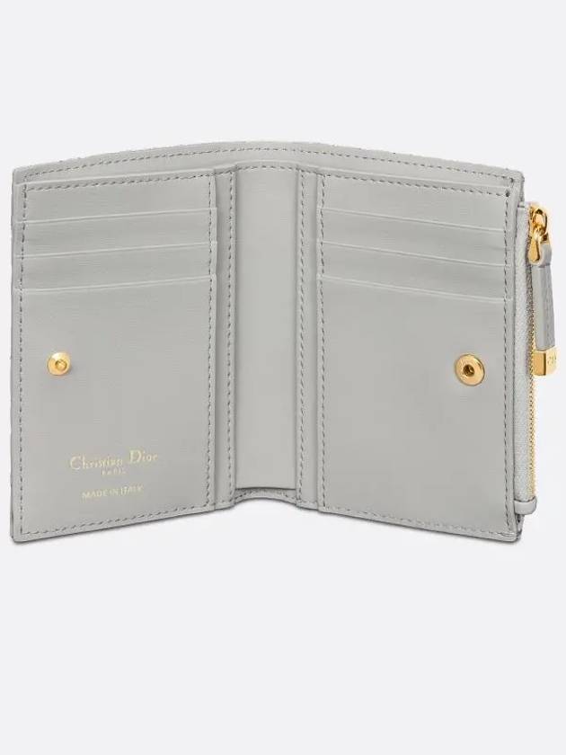 Caro Dahlia Supple Cannage Calfskin Half Wallet Grey - DIOR - BALAAN 5