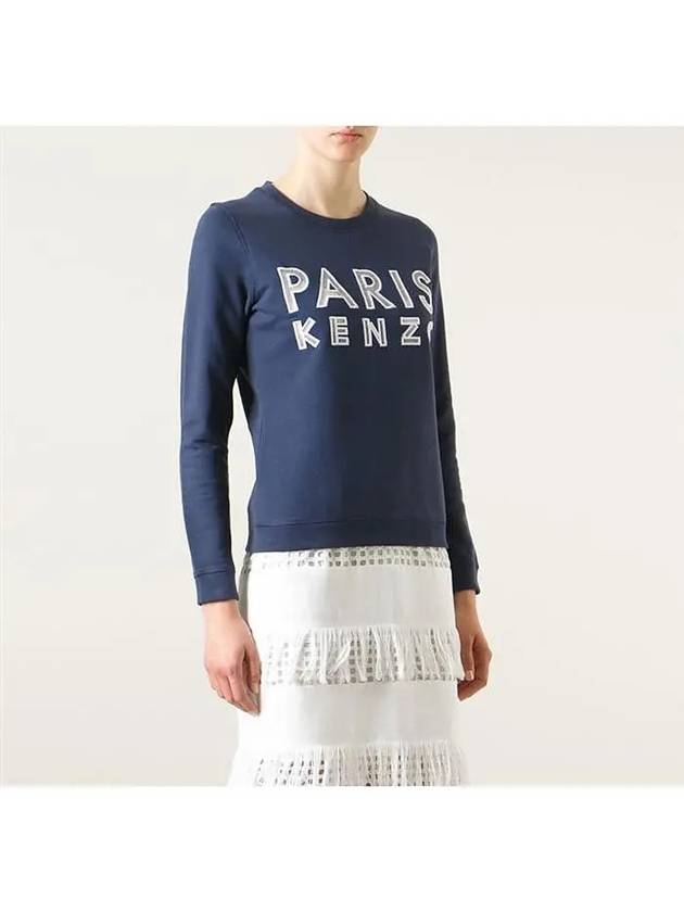 Logo seethrough women's sweatshirt navy 1SW759 - KENZO - BALAAN 3