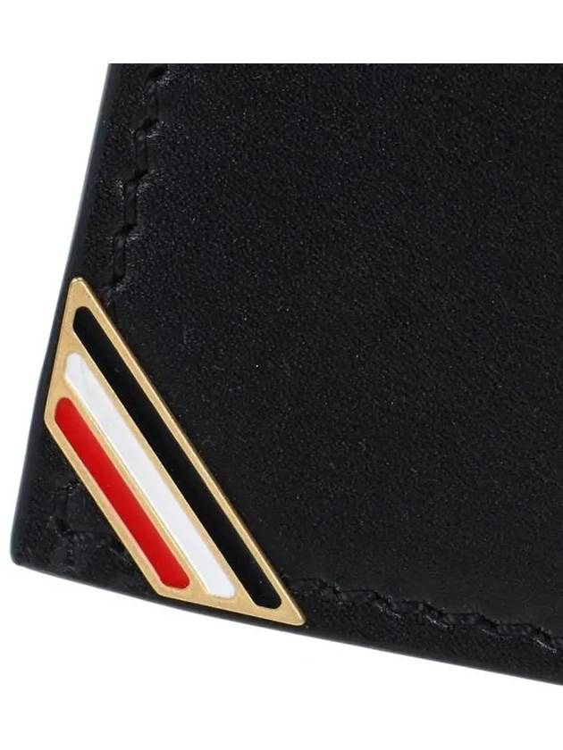 Three Stripes Tab Enamel Corner In Box Document Small Clutch Bag Black - THOM BROWNE - BALAAN 9