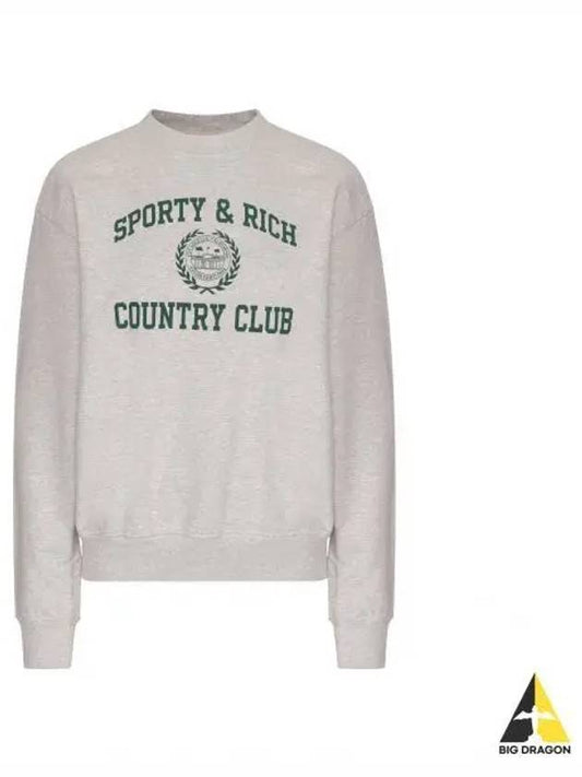 Varsity Crest Crewneck Heather GrayForest CRAW2319HG 19 Sweatshirt - SPORTY & RICH - BALAAN 1