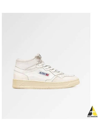 Medalist Vintage MID CUT Goatskin Sneakers White - AUTRY - BALAAN 1