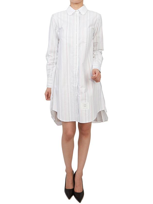 Pleated back stripe Oxford dress FDSD95C F0272 996 - THOM BROWNE - BALAAN 9