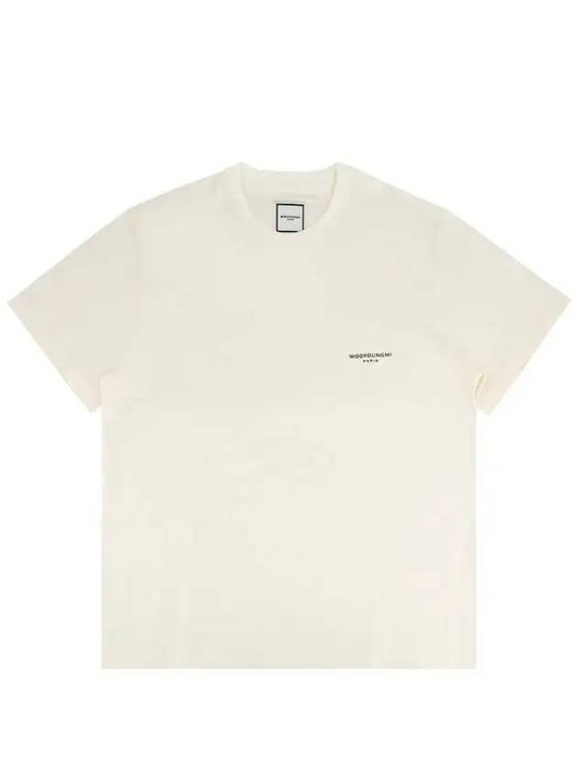 Square Back Logo Short Sleeve T-shirt Ivory - WOOYOUNGMI - BALAAN 1