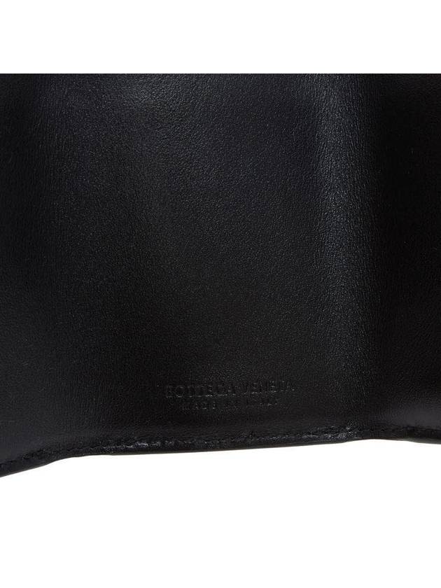 Tiny Tri-Fold Zipper Half Wallet Black - BOTTEGA VENETA - BALAAN 11