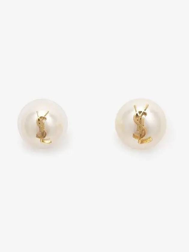 Small and large pearl monogram earrings gold cream 691563Y15269018 - SAINT LAURENT - BALAAN 1