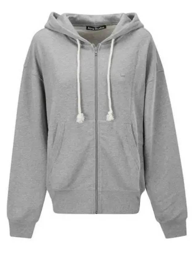 Face Logo Applique Zip-Up Hoodie Grey - ACNE STUDIOS - BALAAN 2