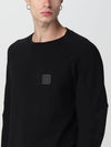 Logo Patch Crew Neck Sweatshirt Black - CP COMPANY - BALAAN 5