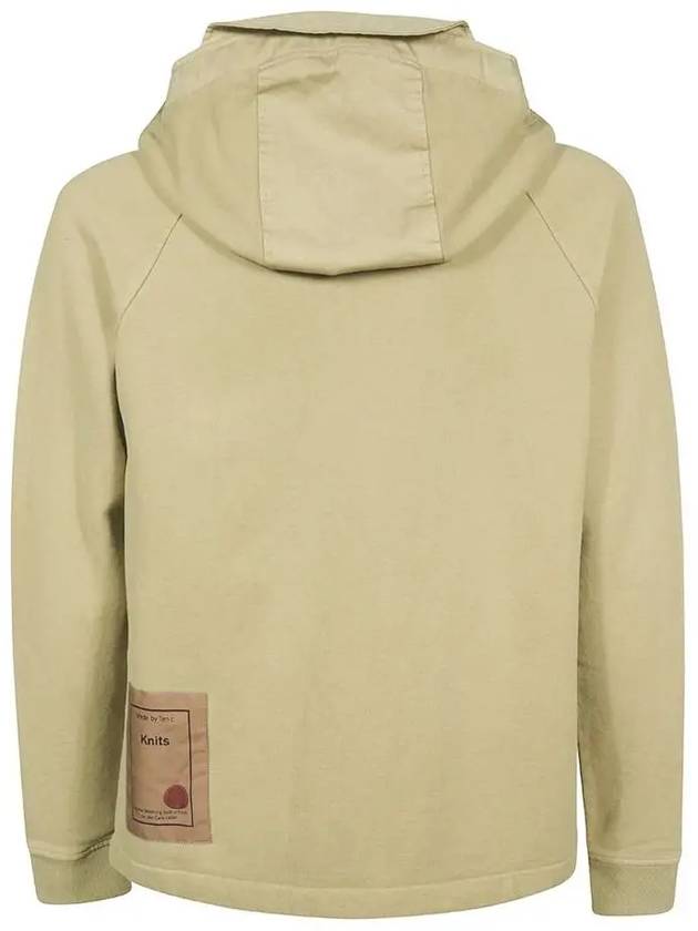 Garment Dyed One-Pocket Cotton Zip Up Hoodie Pale Taupe - TEN C - BALAAN 4