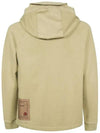 Garment Dyed One-Pocket Cotton Zip Up Hoodie Pale Taupe - TEN C - BALAAN 4