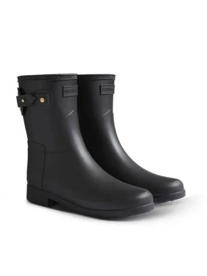 Refined Eyelet Buckle Short Rain Boots Black - HUNTER - BALAAN 2