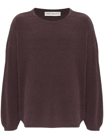 Textured Finish Crew Neck Knit Top Purple - OUR LEGACY - BALAAN 1