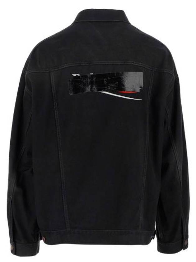 Political Campaign Logo Oversized Denim Jacket Black - BALENCIAGA - BALAAN 3