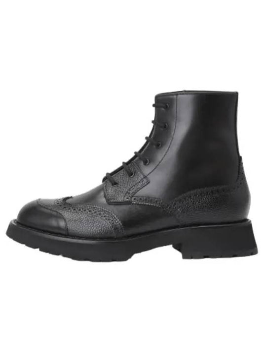 Punk Walker Brogue Lace Up Boots Black - ALEXANDER MCQUEEN - BALAAN 1