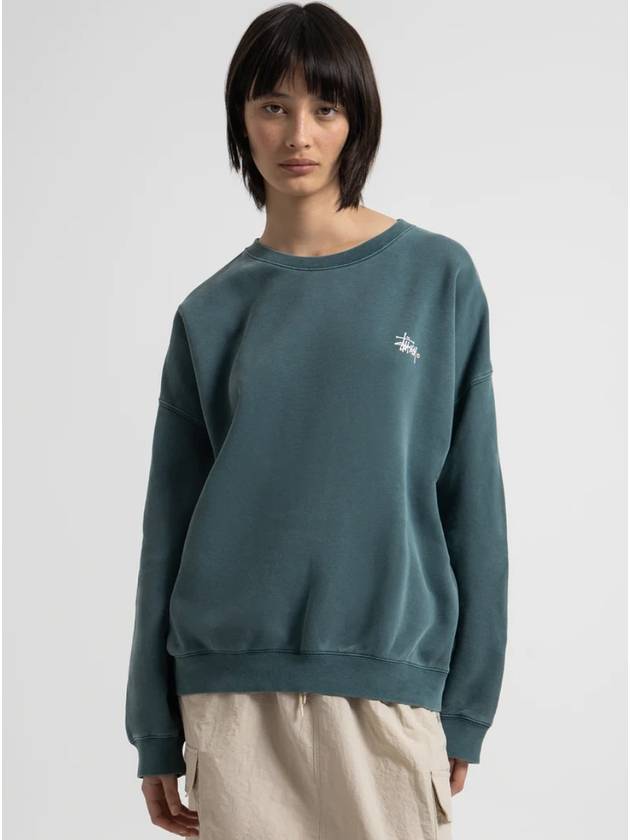 AU Australia ITALIC Crew Sweatshirt ST131301 Moss Green WOMENS - STUSSY - BALAAN 1