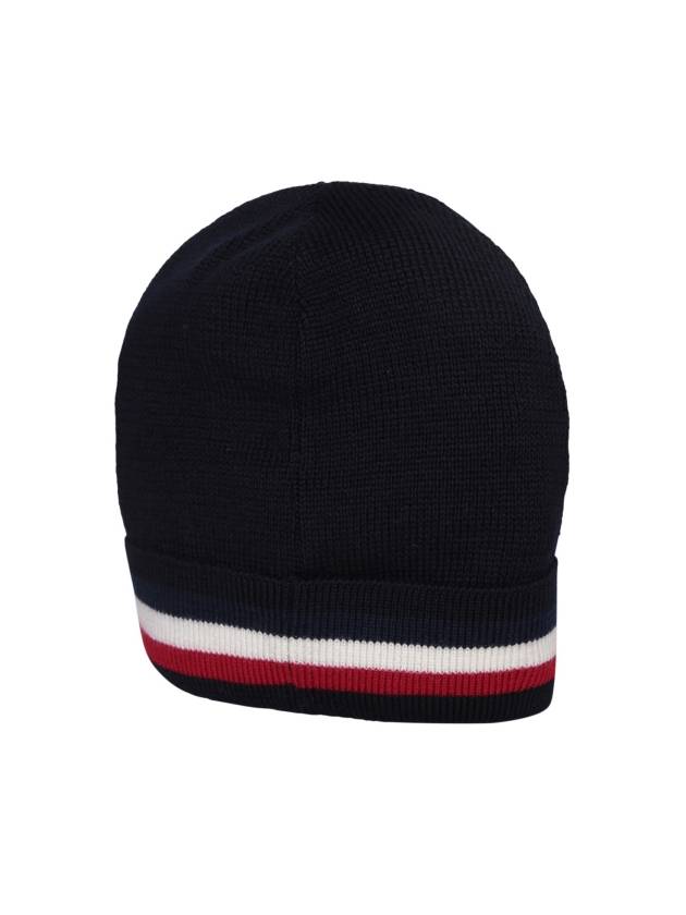 Tricolor Wool Beanie Navy - MONCLER - BALAAN 3