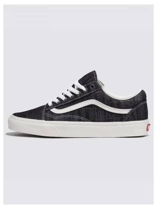 Old Skool Threaded Denim Low Top Sneakers Black White - VANS - BALAAN 2