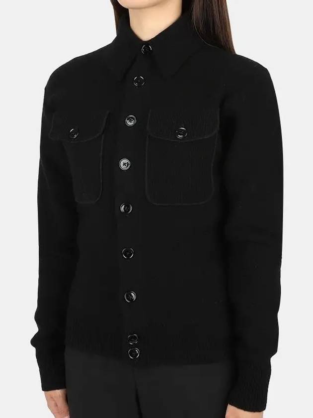 Women's Soft Shetland Fit Collar Cardigan Black - LEMAIRE - BALAAN 3