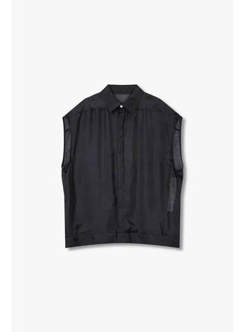 WOMEN Jumbo Silk Shirt Vest Black - RICK OWENS - BALAAN 1