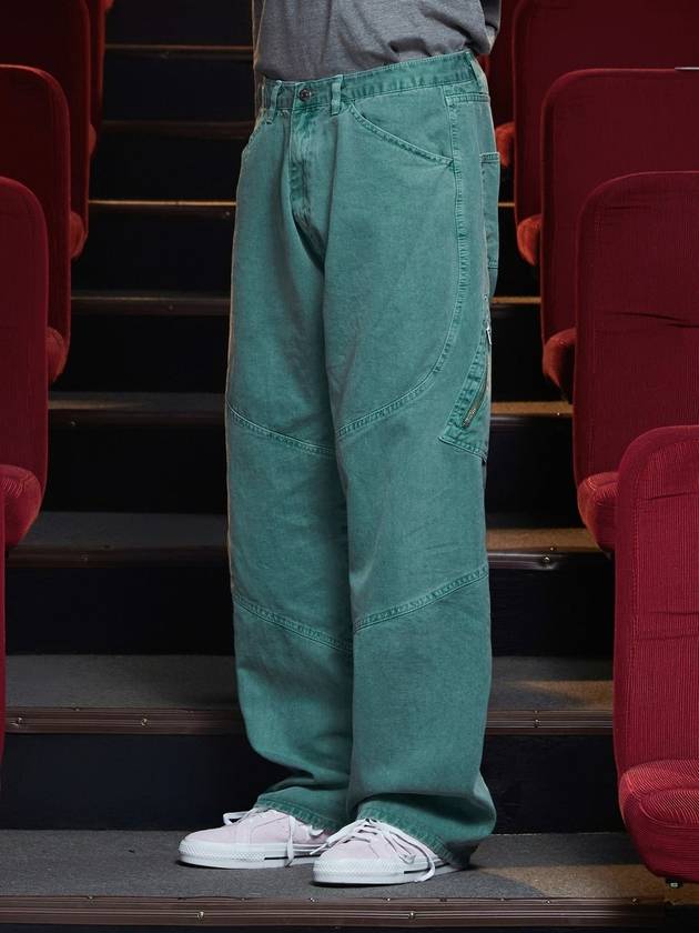 Dye zip cargo pants emerald - UNALLOYED - BALAAN 2