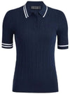 Women's Rib Cotton Short Sleeve Polo Shirt Navy - G/FORE - BALAAN 2