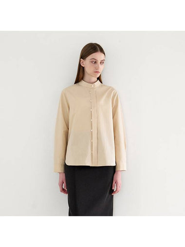 Cotton placket detail henley neck shirtButter Beige - SUBSET - BALAAN 1