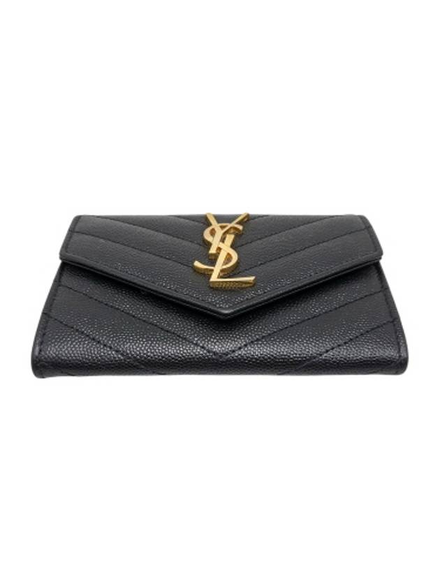 414404 Envelope gold monogram card and business holder - SAINT LAURENT - BALAAN 4