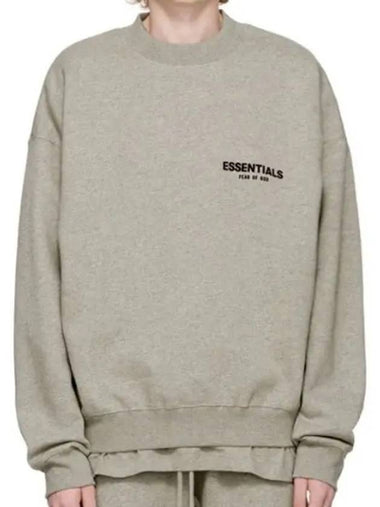 Essential Crew Neck Cotton Blend Fleece Logo Patch Bag Collar Sweatshirt - FEAR OF GOD ESSENTIALS - BALAAN 1