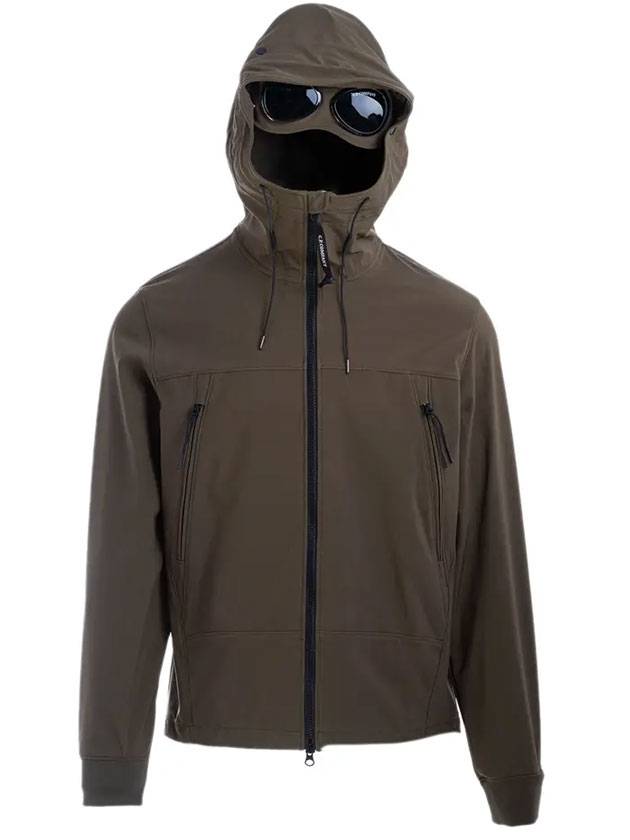 Men's Goggles Hooded Jacket Khaki - CP COMPANY - BALAAN 1