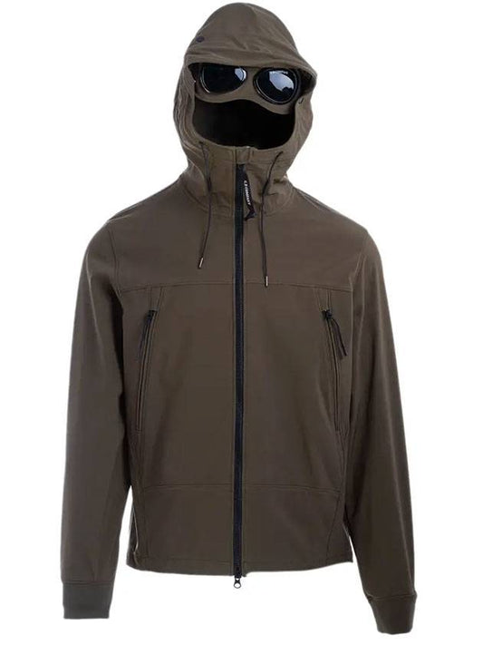 Goggles Hood Zip-up Windbreaker Khaki - CP COMPANY - BALAAN 1