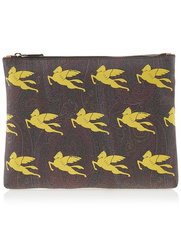 Logo Pattern Clutch Bag Brown - ETRO - BALAAN 2