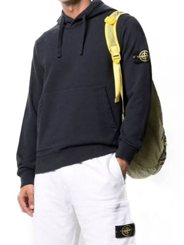 Wappen Patch Brushed Cotton Fleece Hoodie Navy - STONE ISLAND - BALAAN 7