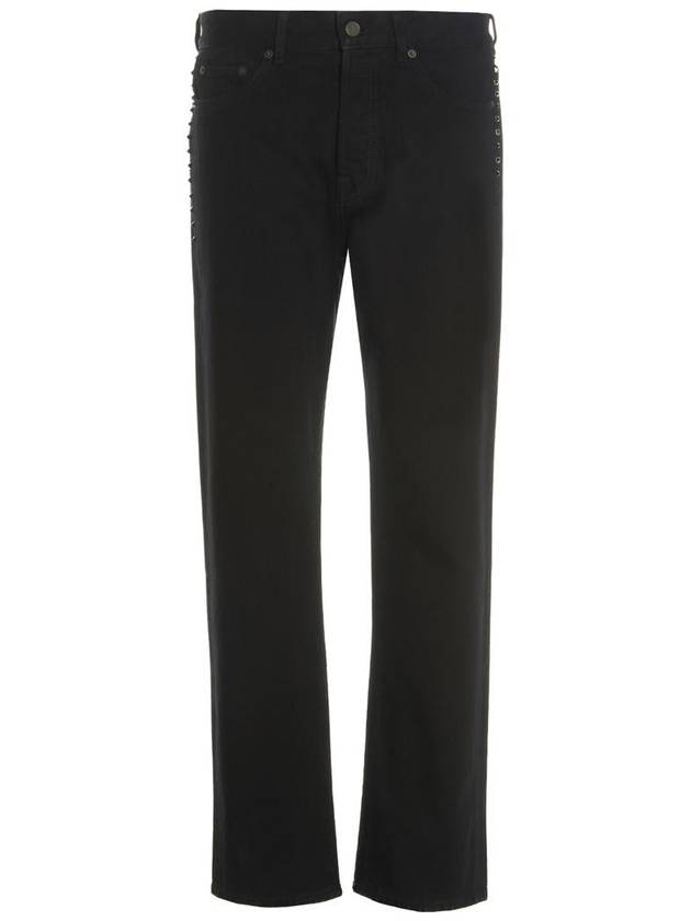 Men's Untitled Studded Denim Jeans Black - VALENTINO - BALAAN 2