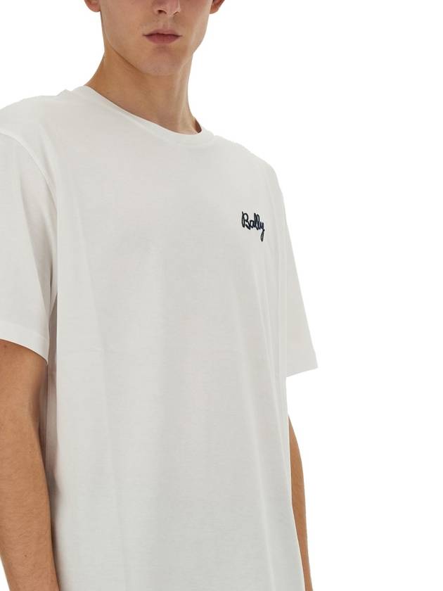 Embroidered Logo Short Sleeve T-Shirt White - BALLY - BALAAN 5