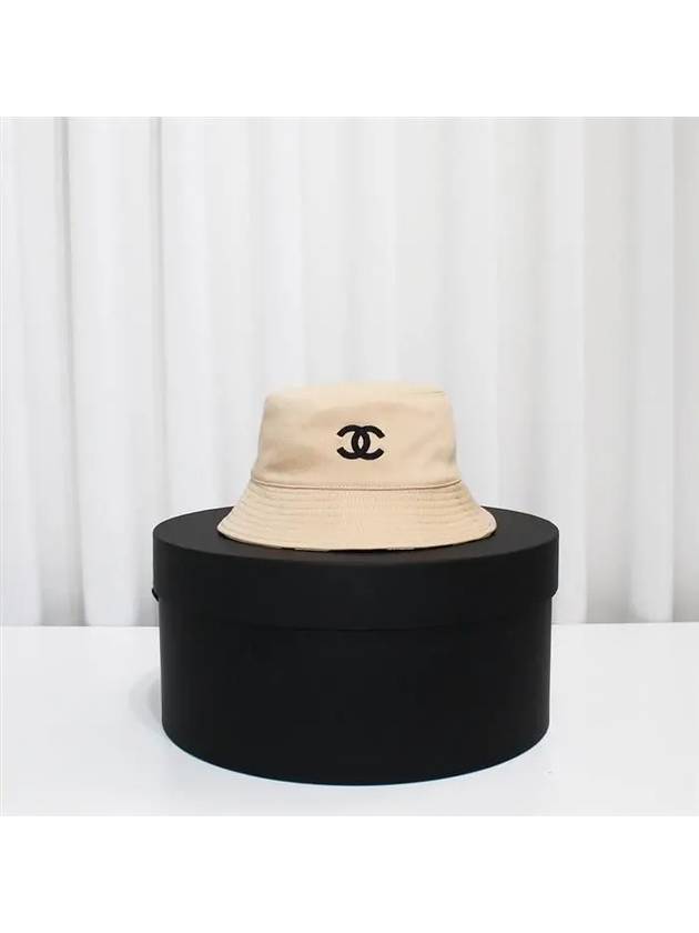 CC Logo Reversible Bucket Hat Beige - CHANEL - BALAAN 6