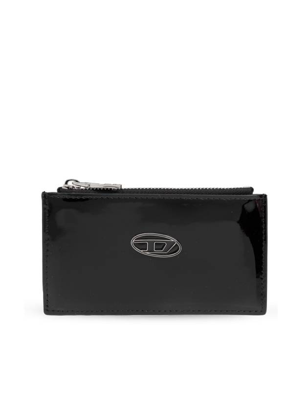 Glossy Leather Card Wallet Black - DIESEL - BALAAN 2