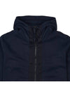 Wappen Patch Cotton Fleece Zip Up Hoodie Navy - STONE ISLAND - BALAAN 4