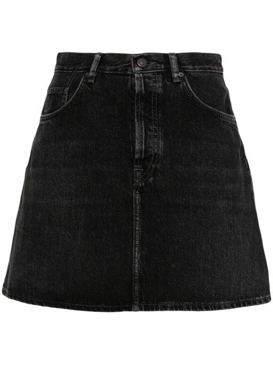 Denim Mini A-Line Skirt Black - ACNE STUDIOS - BALAAN 1