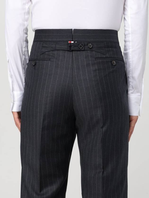 Pinstripe wool straight pants gray - THOM BROWNE - BALAAN 6