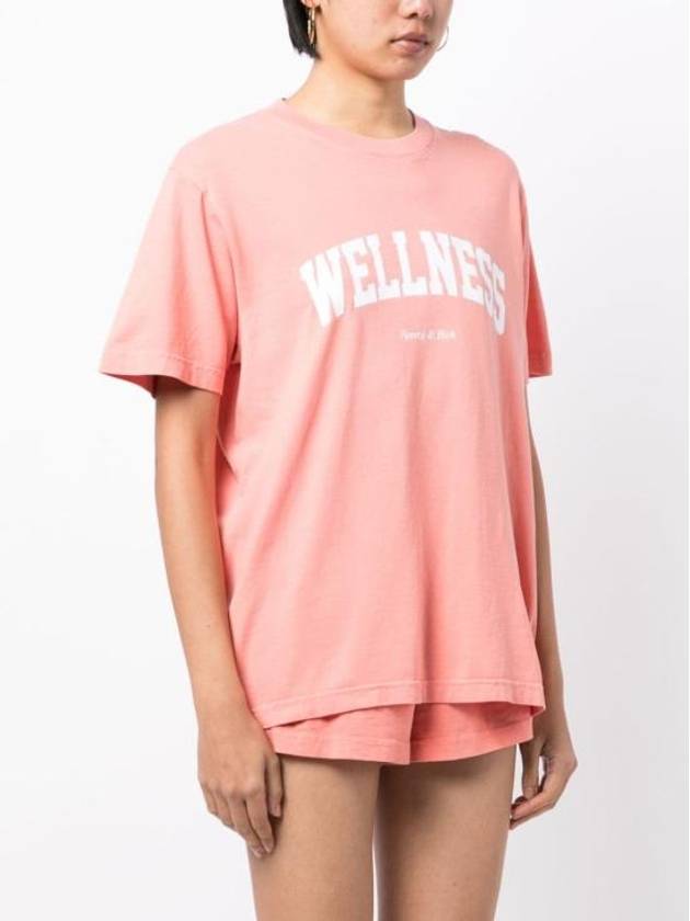 Logo Print Short Sleeve T-Shirt Salmon White Pink - SPORTY & RICH - BALAAN 3