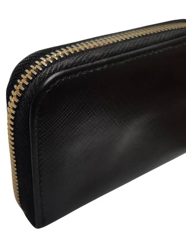 1MM268 Black Saffiano Gold Logo Card Wallet - PRADA - BALAAN 7