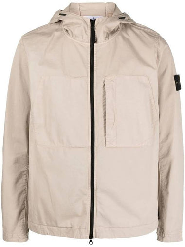 Men's Wappen Patch Supima Cotton Hooded Jacket Dove Grey - STONE ISLAND - BALAAN 1