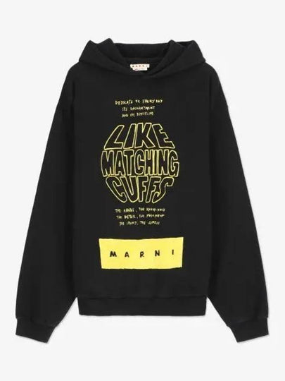 Slogan Print Hoodie Black - MARNI - BALAAN 2