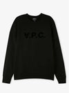 Men's VPC Logo Print Crew Neck Sweatshirt Black - A.P.C. - BALAAN 4