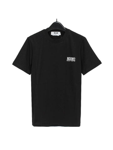 New World Management Logo Short Sleeve T-Shirt Black - MSGM - BALAAN 1