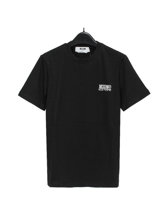 New World Management Logo Short Sleeve T-Shirt Black - MSGM - BALAAN 1