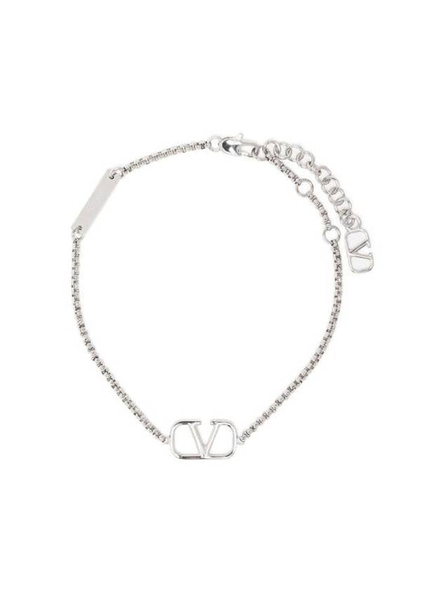 V Logo Signature Bracelet Silver - VALENTINO - BALAAN 1