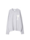 Heart Logo Intarsia Knit Top Earl Grey Ivory - AMI - BALAAN 2