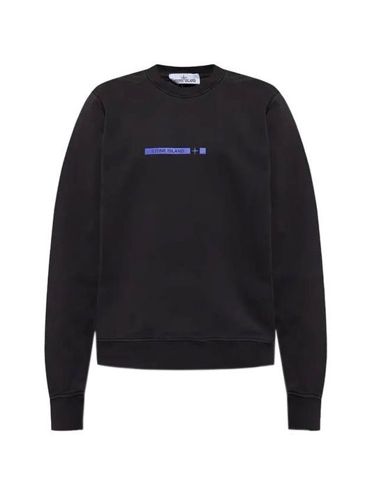 Men's Logo Sweatshirt Black - STONE ISLAND - BALAAN.